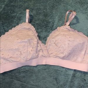 A mauve colored bralette